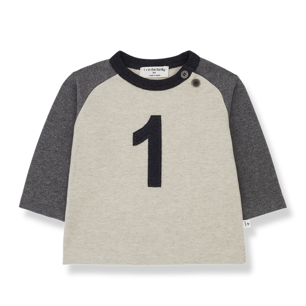 T-shirt numero uno in caldo cotone riciclato | 1+ in the family | inverno 24