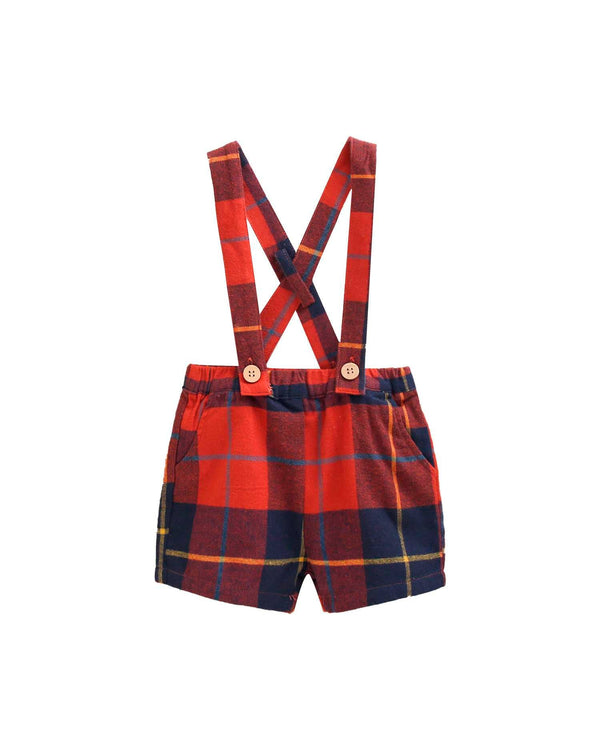 Bermuda con bretelle tartan | inverno 24