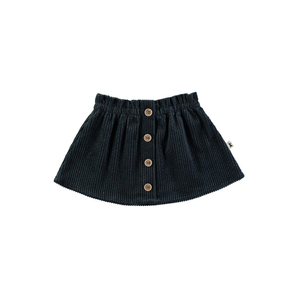 Gonna in Velluto a Coste con Bottoni in Cocco | PETIT INDI | AW25
