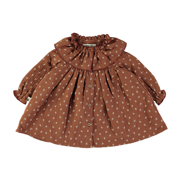 Vestito in Caldo cotone con Colletto Volant | PETIT INDI | AW25