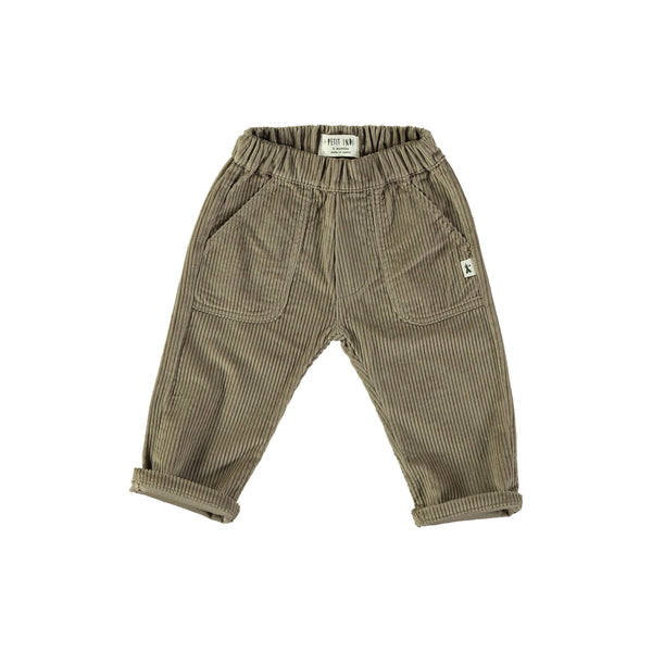 Pantaloni in Velluto a Coste Beige con Risvolti | PETIT INDI | AW25